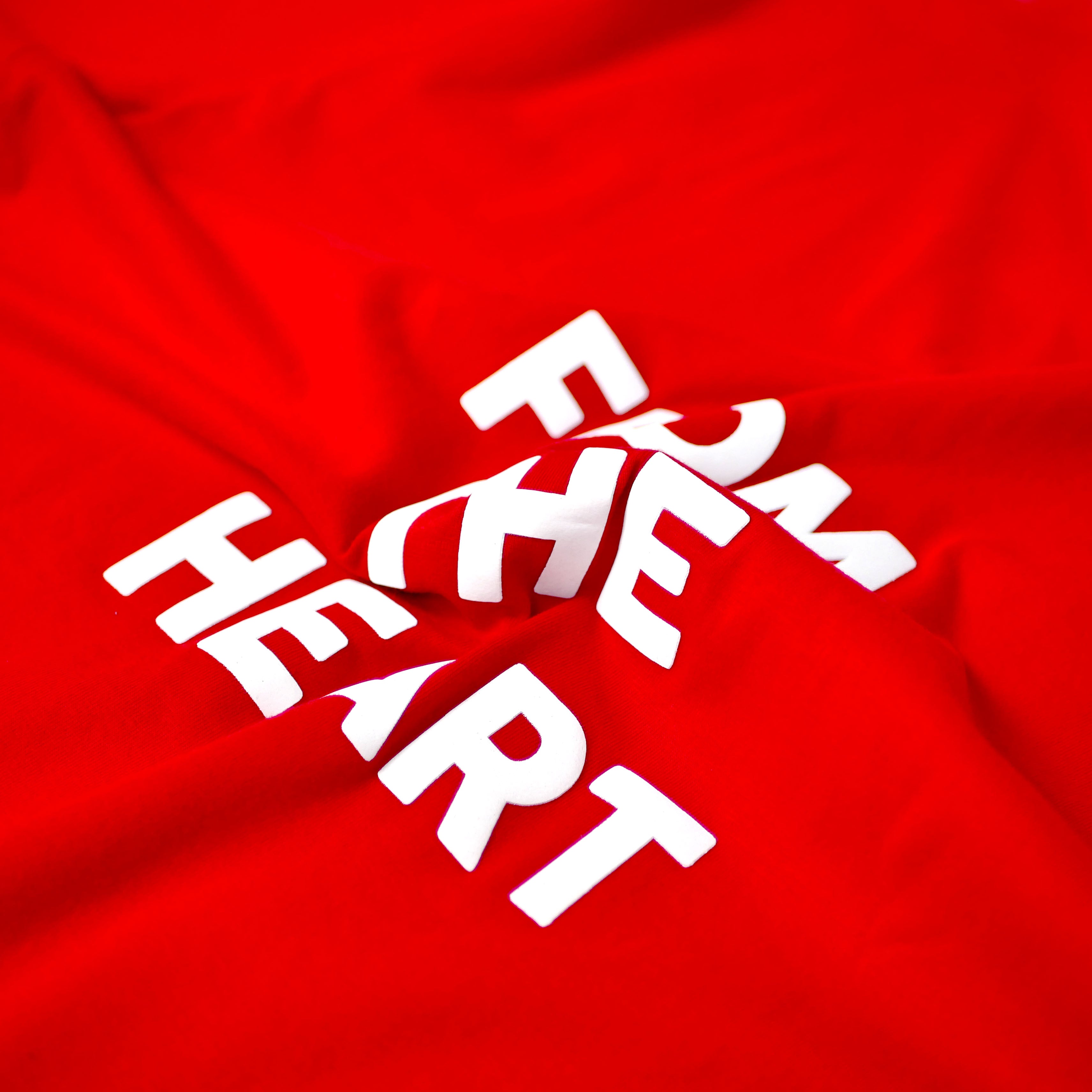 High Density Slogan Print T-Shirt Red