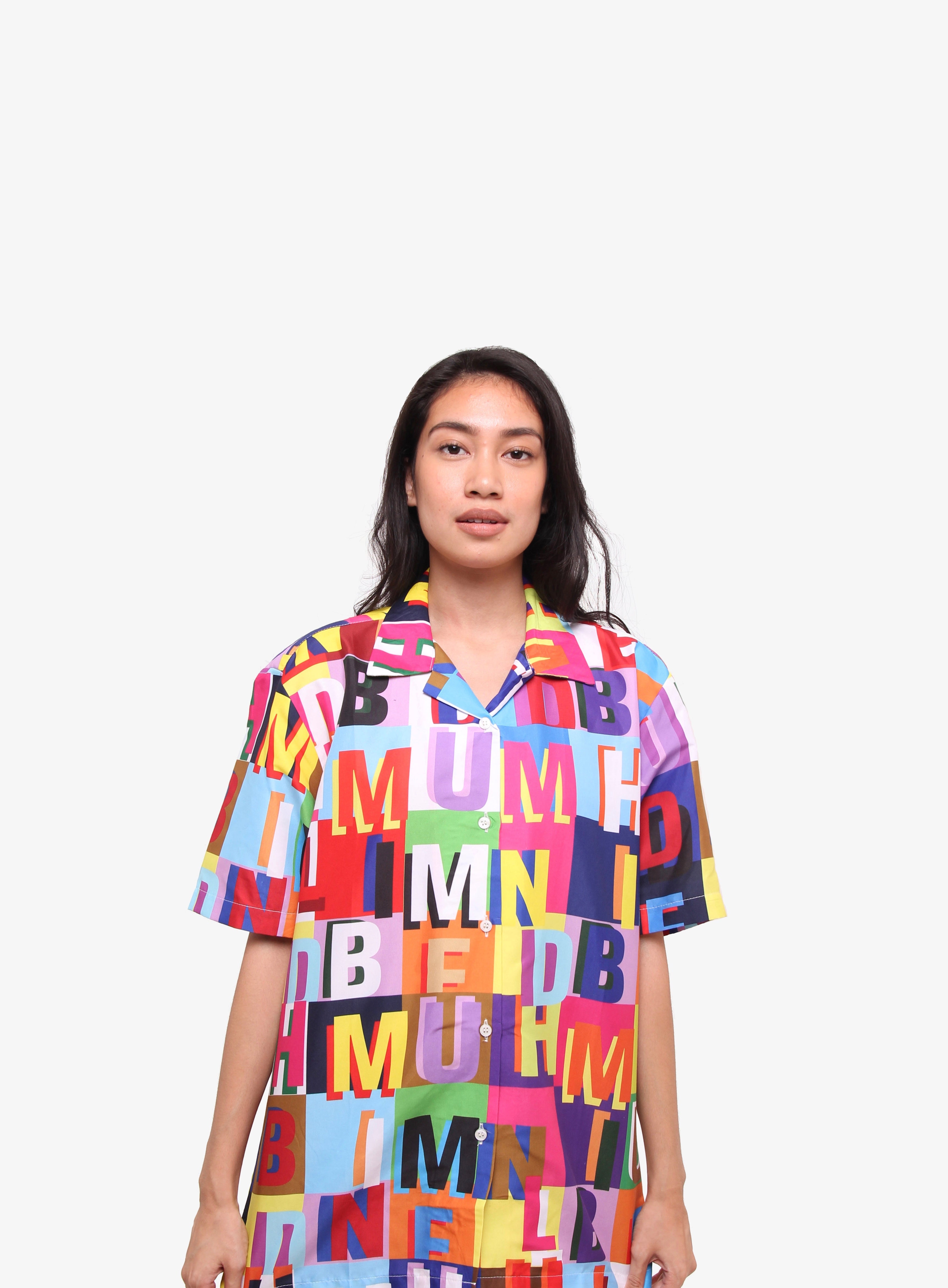 Funky Letters Button Up Shirt